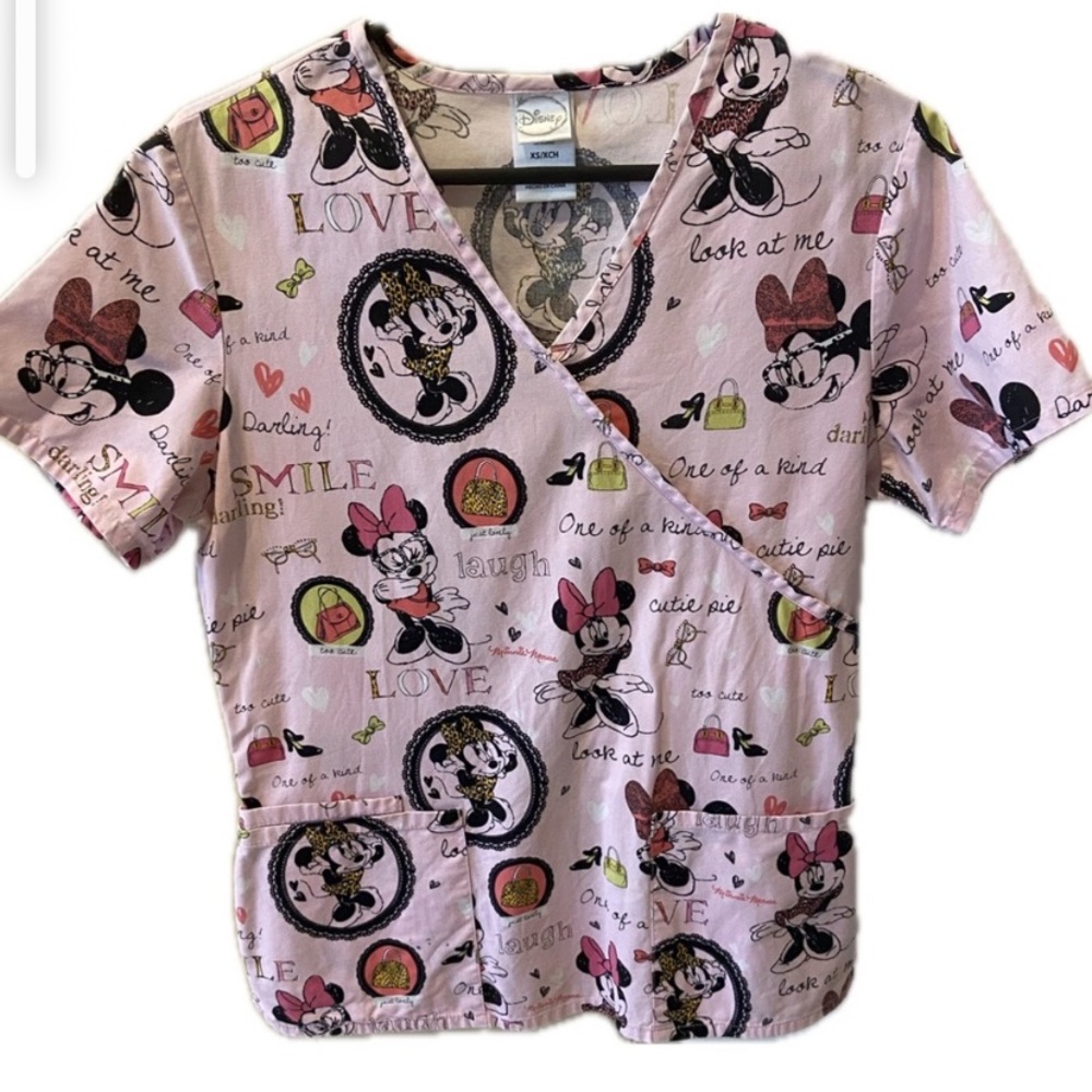 Disney Pink and Black Minnie Mouse Top